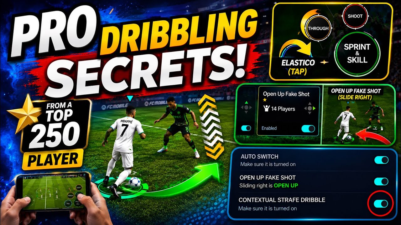 Rare FC Mobile dribbling tips and tricks from a Top 250 Player + Game settings | Gameplay Breakdown 