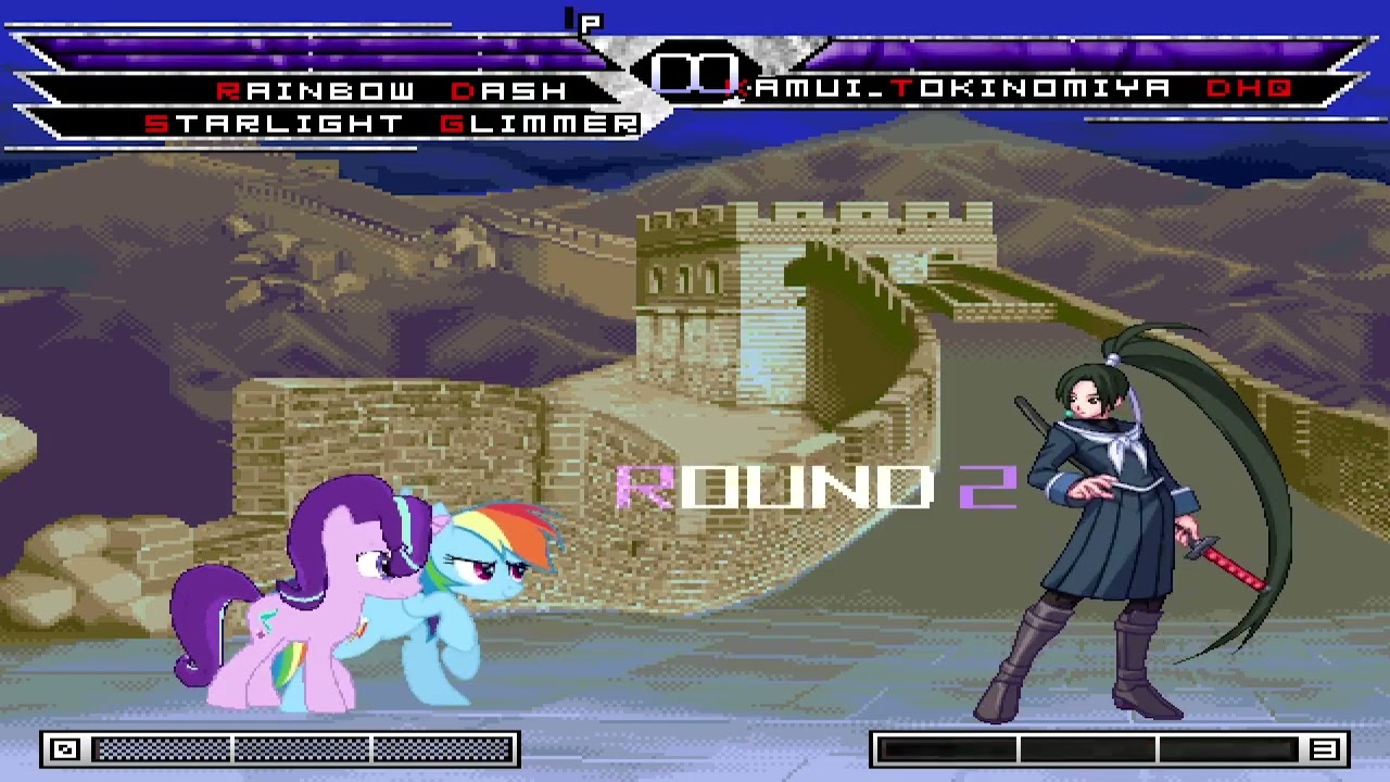 KOF MUGEN Tag Rainbow Dash & Starlight Glimmer Vs. Kamui Tokinomiya