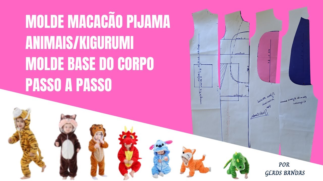 MACACÃO ANIMAIS/KIGURUMI MOLDE PASSO A PASSO/Gláds Bandas, Costurandopano.com