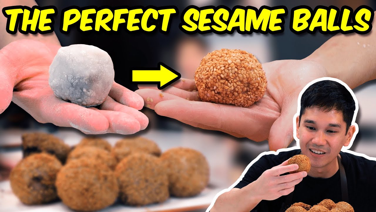 Making The PERFECT Sesame Balls with Homemade Sweet Red Bean Paste