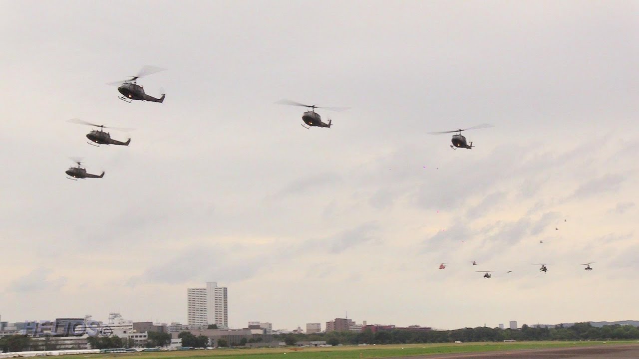 【立川航空祭2024】 圧巻！ヘリコプター14機一斉離陸～編隊飛行～着陸