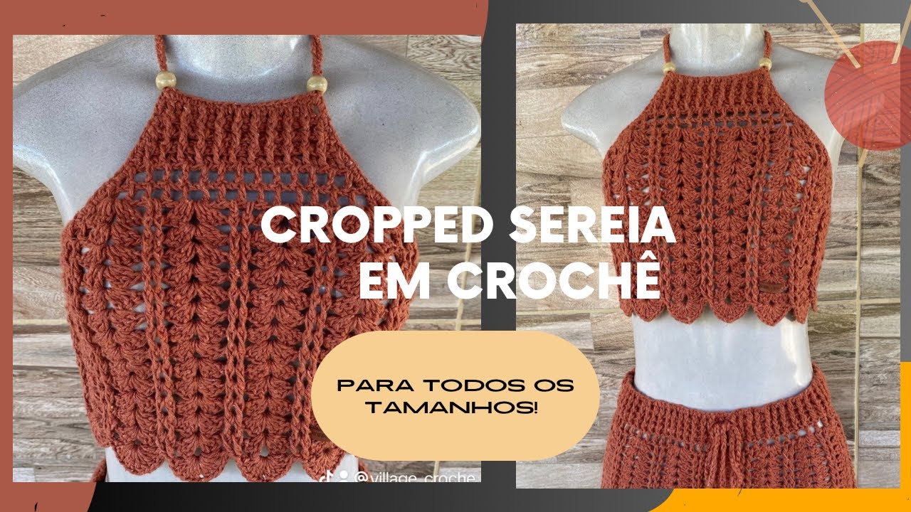 Cropped Sereia em crochê.