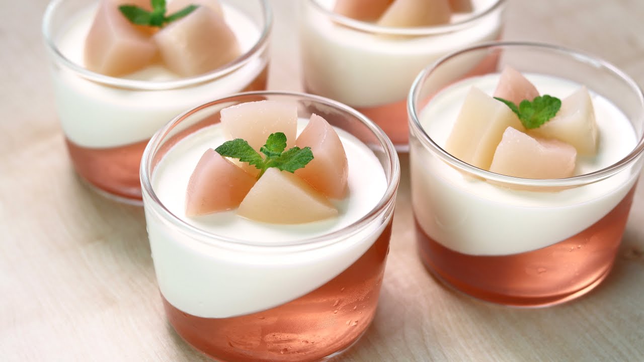 персиковая панна котта🍑Peach Panna Cotta | Cong Cooking