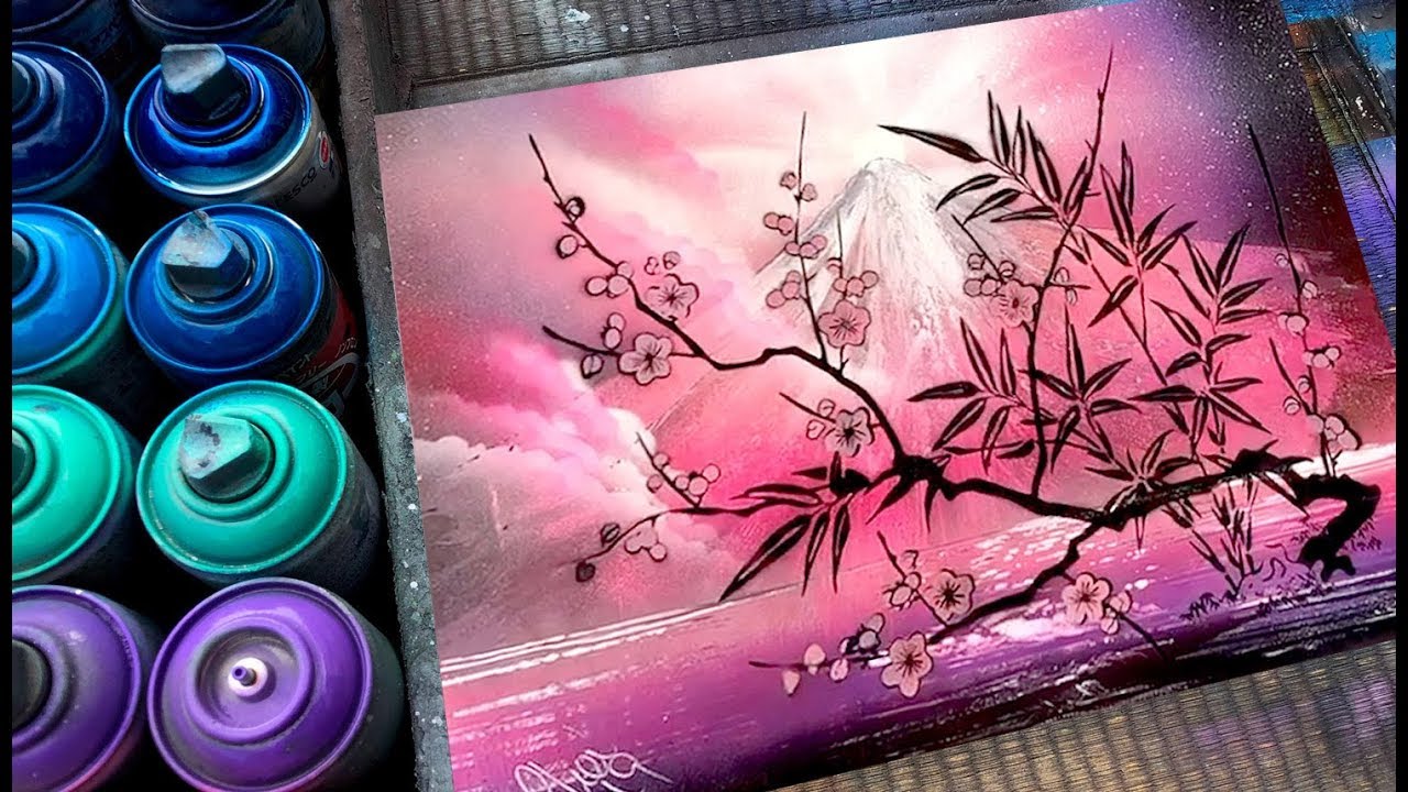 Sakura tree SPRAY PAINT ART by Spray Art Eden スプレーペイントアートエデン