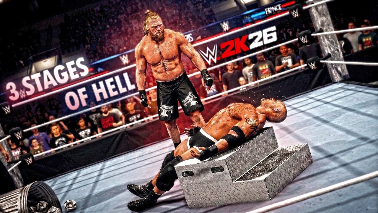 WWE 2K26 BROCK LESNAR DESTROYS GOLDBERG! 3 Stages of Hell Gameplay