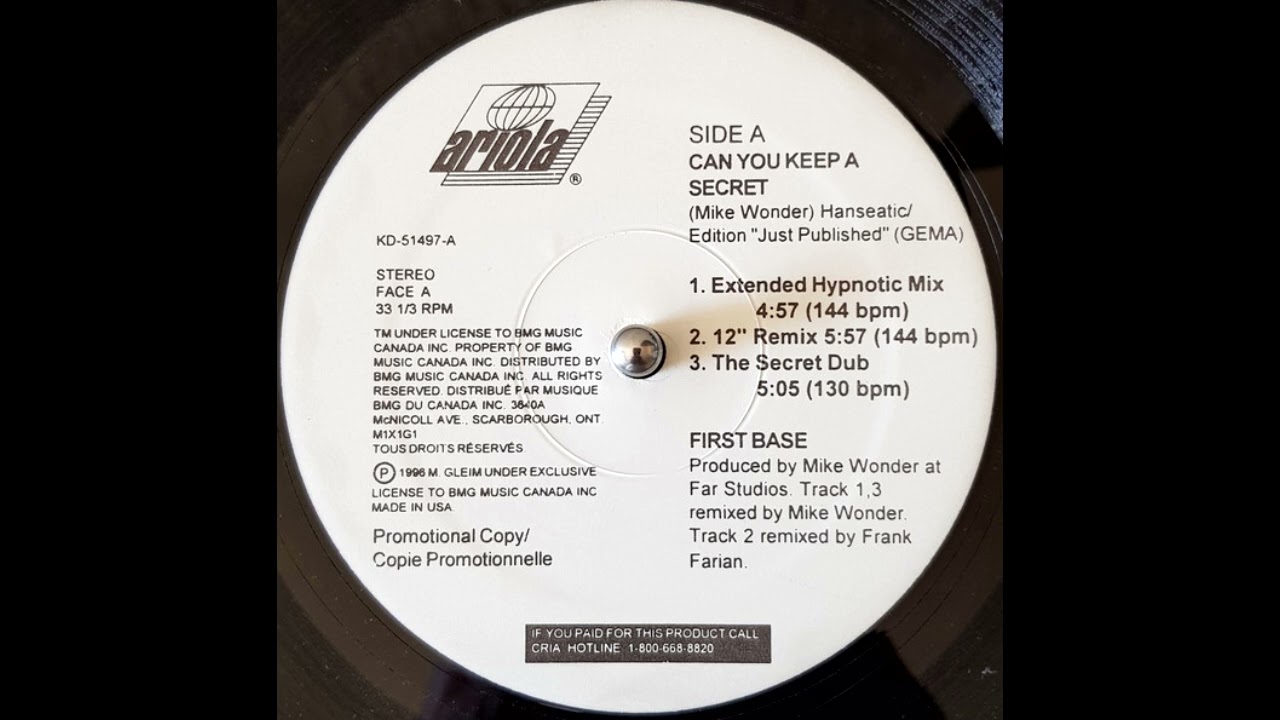 First Base – Can You Keep A Secret (Ext. Hypnotic Mix) 1996 Eurodance