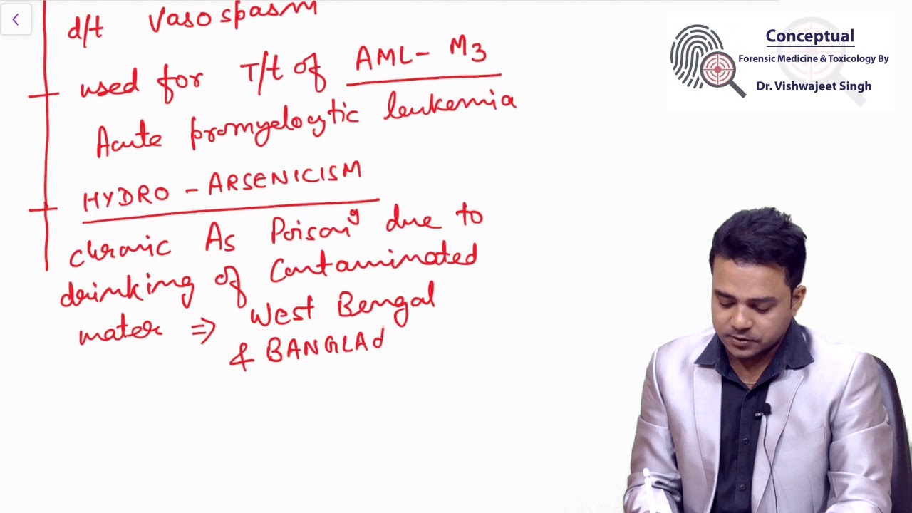 Arsenic Poisoning Explained by Dr. Vishwajeet Singh in his App FMT Concepts.