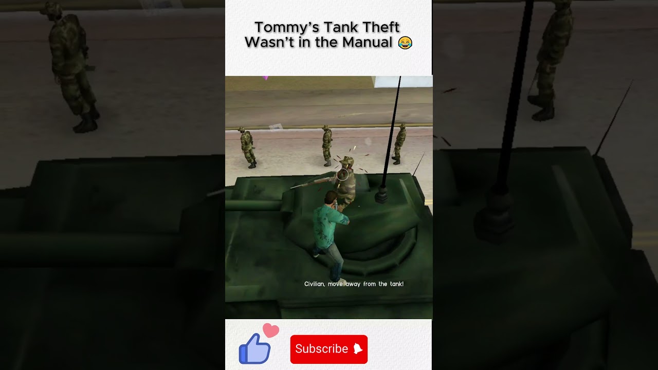 GTA Vice City: Tommy Steals Army Tank Like a Boss