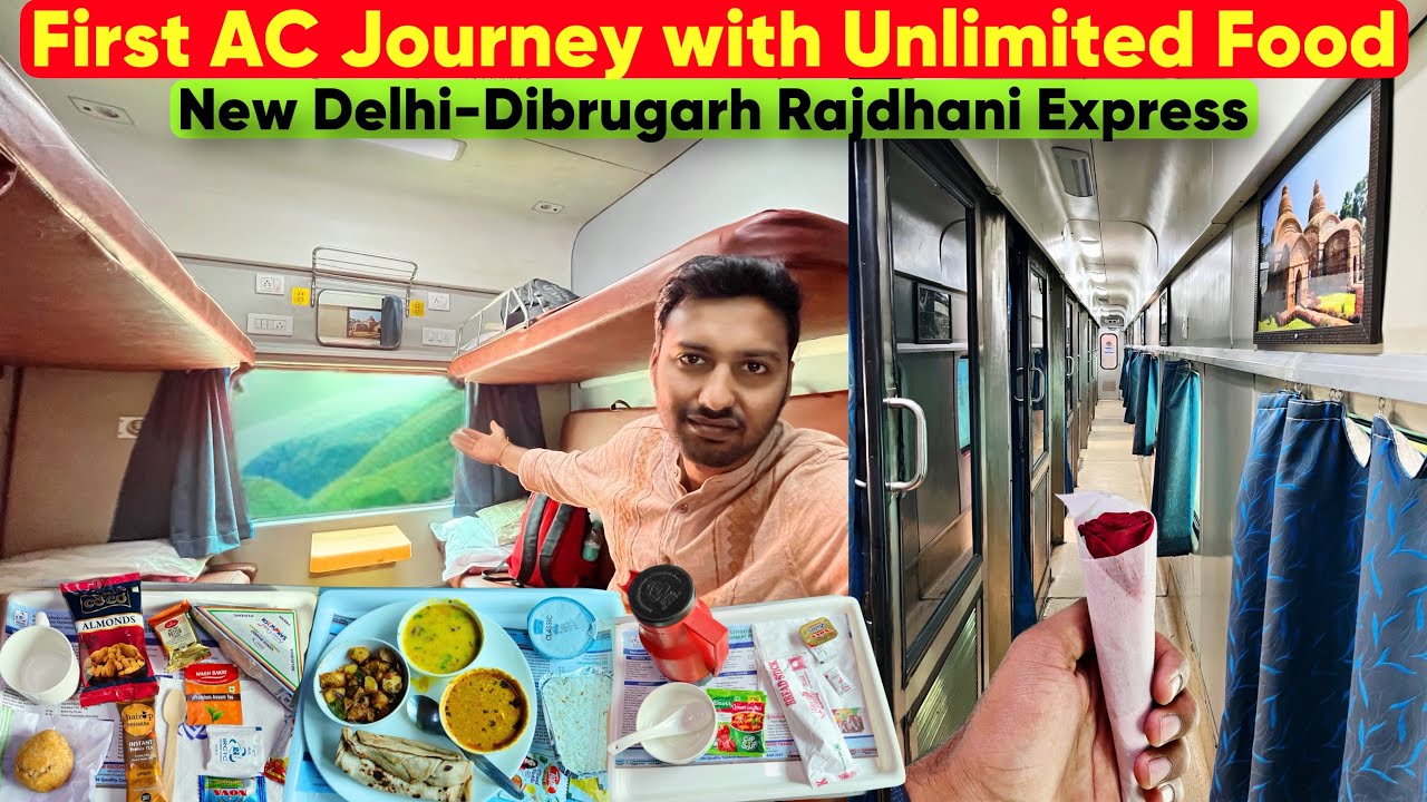 First AC Journey in Dibrugarh Rajdhani Exp •Ab yeh Cheez sirf 1st AC mein hi•😯