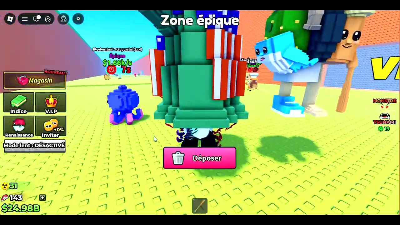 roblox :  je vais remplir mon premier étage de brainrot secret !  ( tsunami pour brainrot )