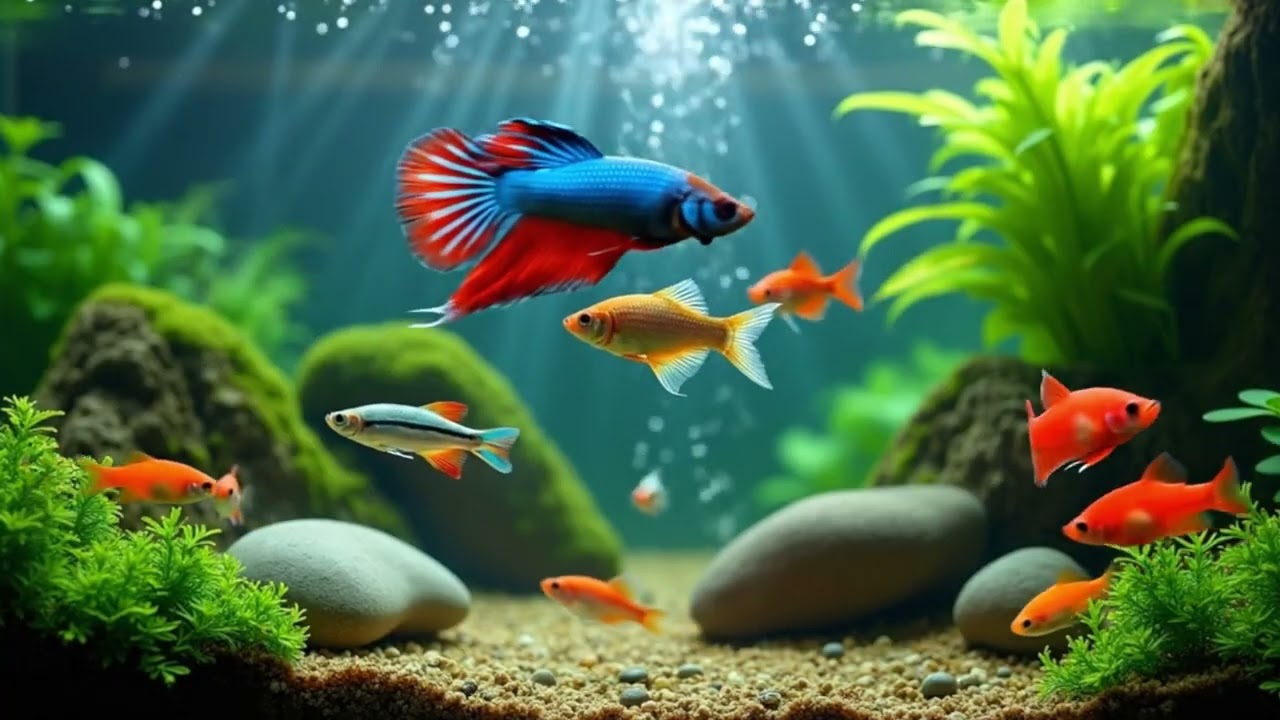 Relaxing Aquarium ASMR 4K 🐠🎶 | Peaceful Music for Sleep, Study & Focus