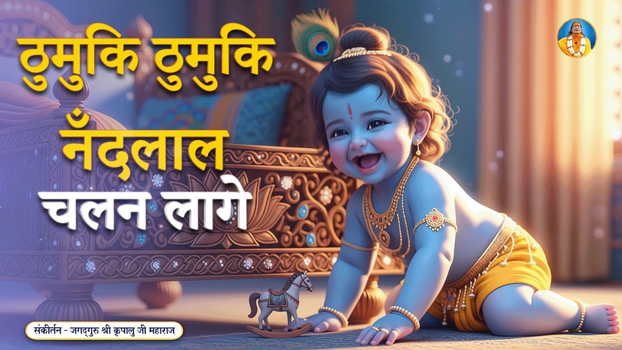 😍 Little Krishna starts to walk - Thumuki Thumuki Nandlal | Cutest #AI भजन Song - मीठे मीठे बोल