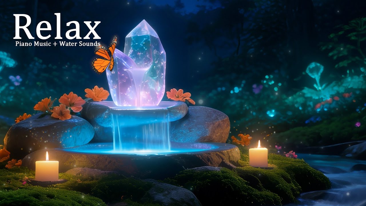 Peaceful Piano and Flowing Water Sounds for Deep Relaxation – Reduce Anxiety and Insomnia