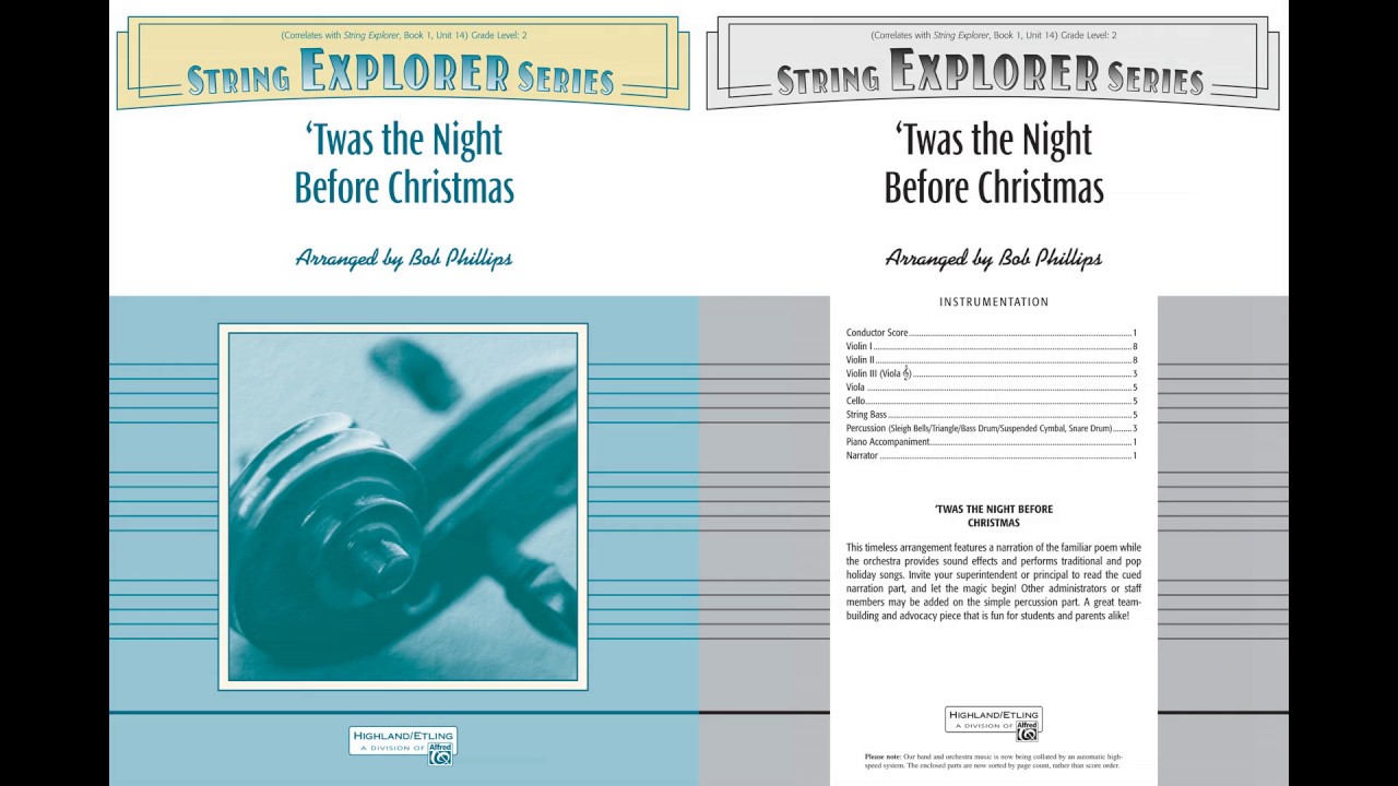 'Twas the Night Before Christmas, arr. Bob Phillips – Score & Sound
