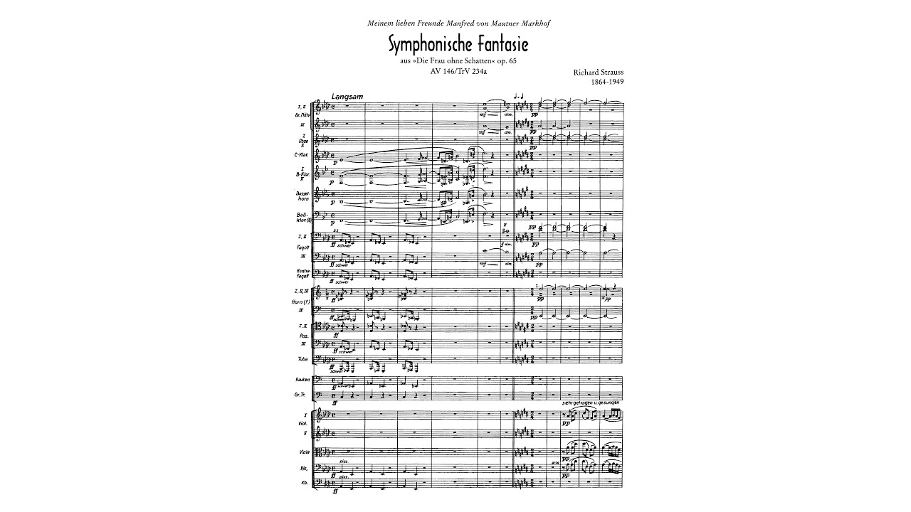 Richard Strauss: Symphonic Fantasy from Die Frau ohne Schatten, TrV 234a (with Score)