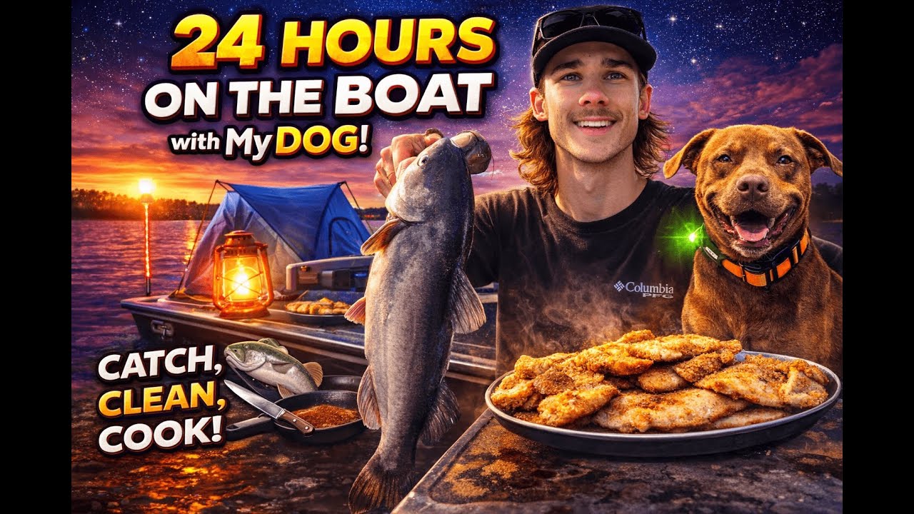 CAMPING on my BOAT in Santee Cooper - Catch and Cook