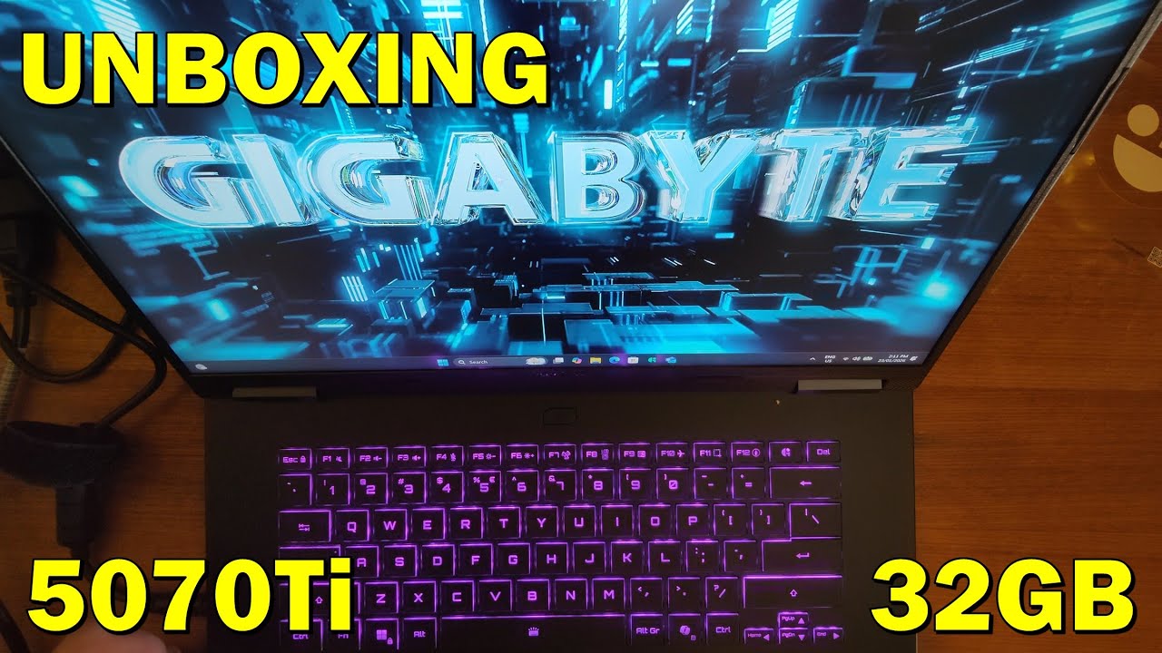 Распаковка ноутбука GIGABYTE A16 Pro 32GB 5070Ti Core 7