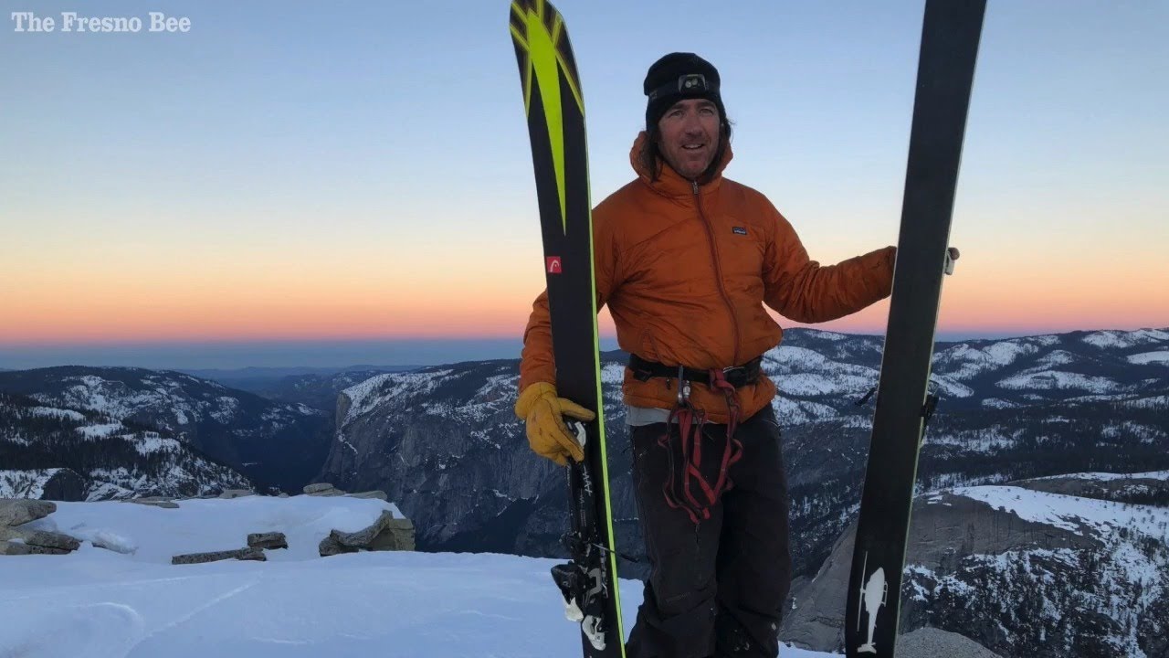 See friends ski down Half Dome in Yosemite National Park