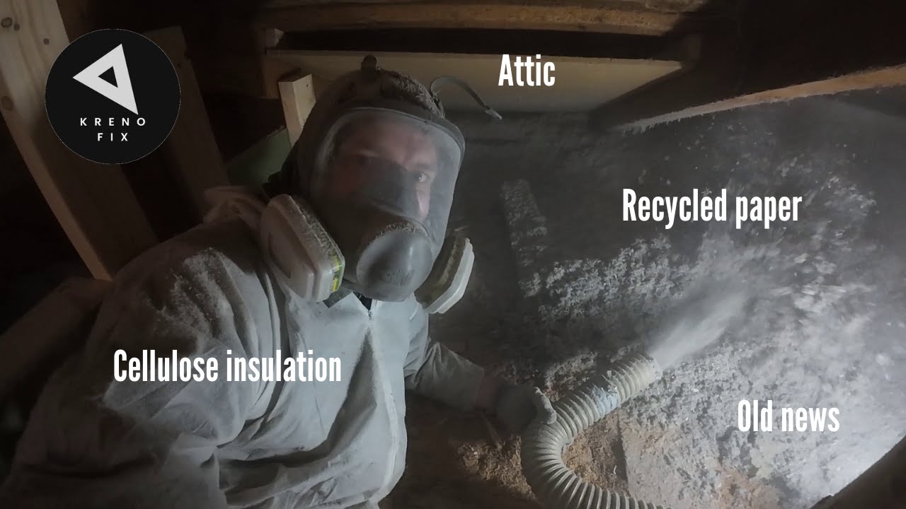 Save Energy and Money: Insulating the Attic with Recycled Paper. Cellulose Insulation DIY