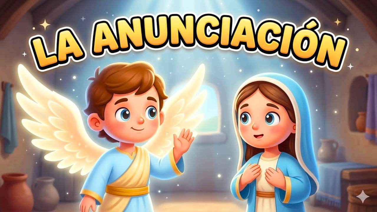 🌸 La ANUNCIACIÓN de LA VIRGEN MARÍA (ANIMADO PARA NIÑOS) | PequeFe
