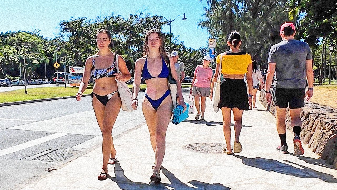 WALKING TOUR 3 Hours!  🏖 On the Sidewalks and Beaches of Waikiki  🏖 HAWAII PEOPLE ☀️ #hawaii #aloha