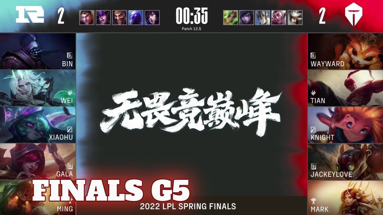RNG vs TES - Game 5 | Finals Playoffs LPL Spring 2022 | Royal Never Give Up vs Top Esports G5