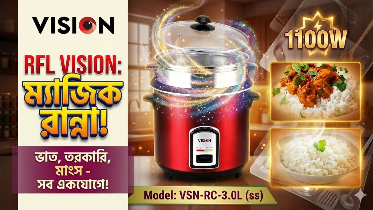 Vision Rice cooker 3 Liter | vision rice cooker  ভাত,মুরগির মাংস কিভাবে রান্না করতে হয় শিখুন? |