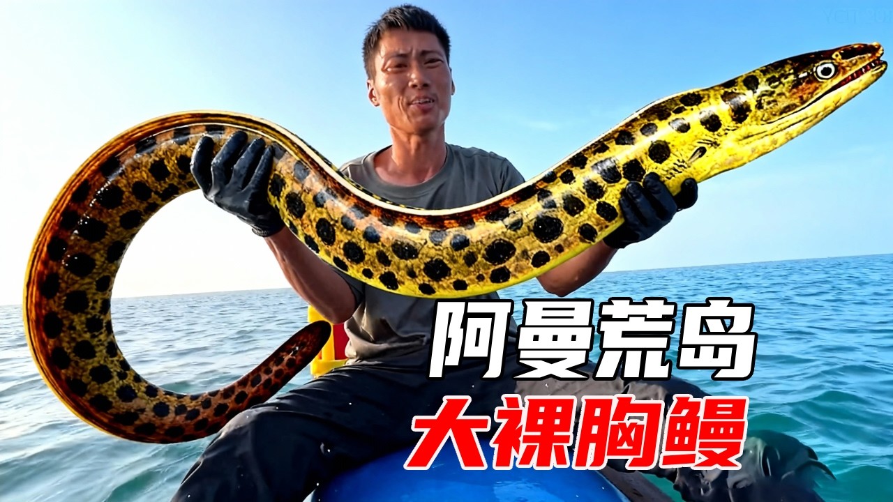 阿曼苏丹国荒岛生存挑战（下）：风浪太大自制脚蹼下海抓鱼，阿曼稀奇古怪的海货可真多，深海垂钓凶猛的大裸胸鳗【户外平头哥】