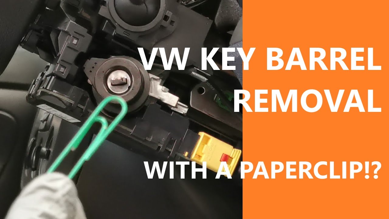 Извлечение цилиндра ключа VW, если ключ застрял