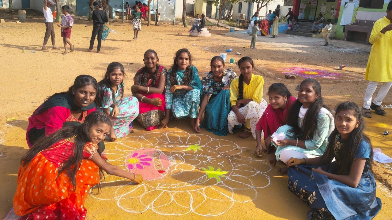 Sankranthi Celebrations at UPS Nandigama | Rangoli and Kite Flying | MPUPS Nandigama 