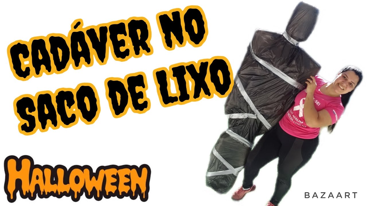 Decoração de Halloween - Cadáver no Saco de Lixo