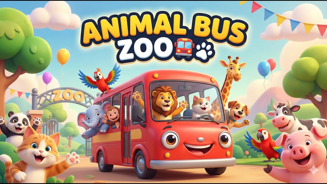 Every Wheels On The Bus in zoo Song - Animal Editions! Rhymes For Kids #nurseryrhymes #story #viral
