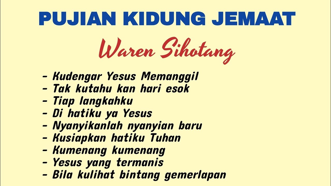 Lagu Rohani Pelengkap Kidung Jemaat  (PKJ) -  Waren Sihotang