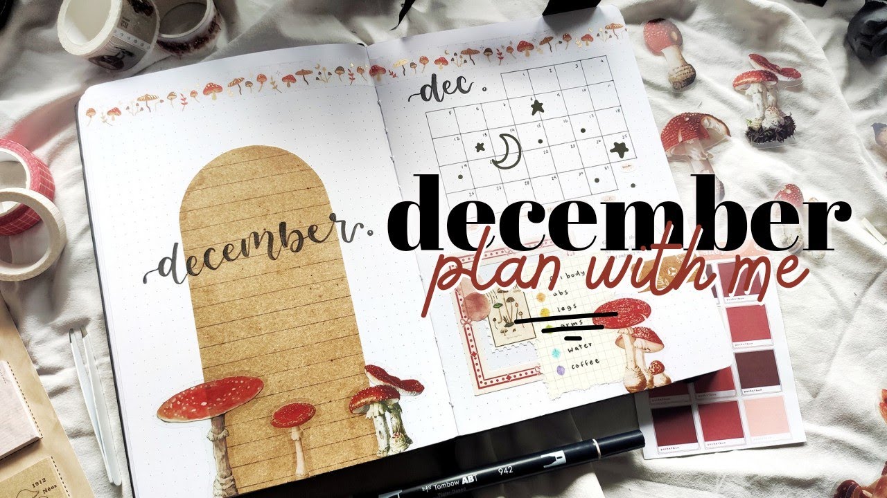 PLAN WITH ME | December 2022 | Bullet Journal Setup 🍄🏷️