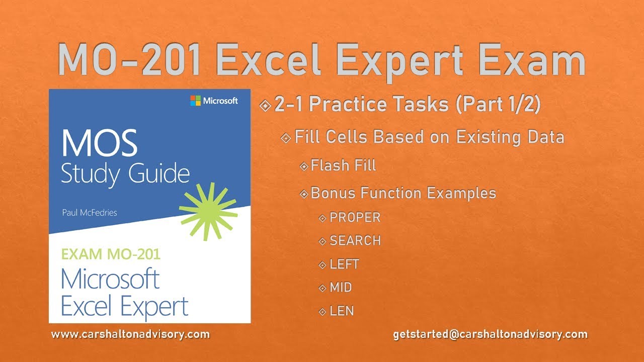 MO-201 Excel Expert Exam Review 2-1 Practice Tasks (1/2)