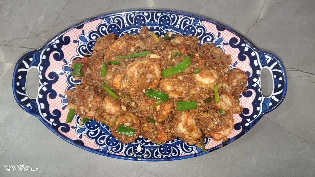 Chilli pepper prawns