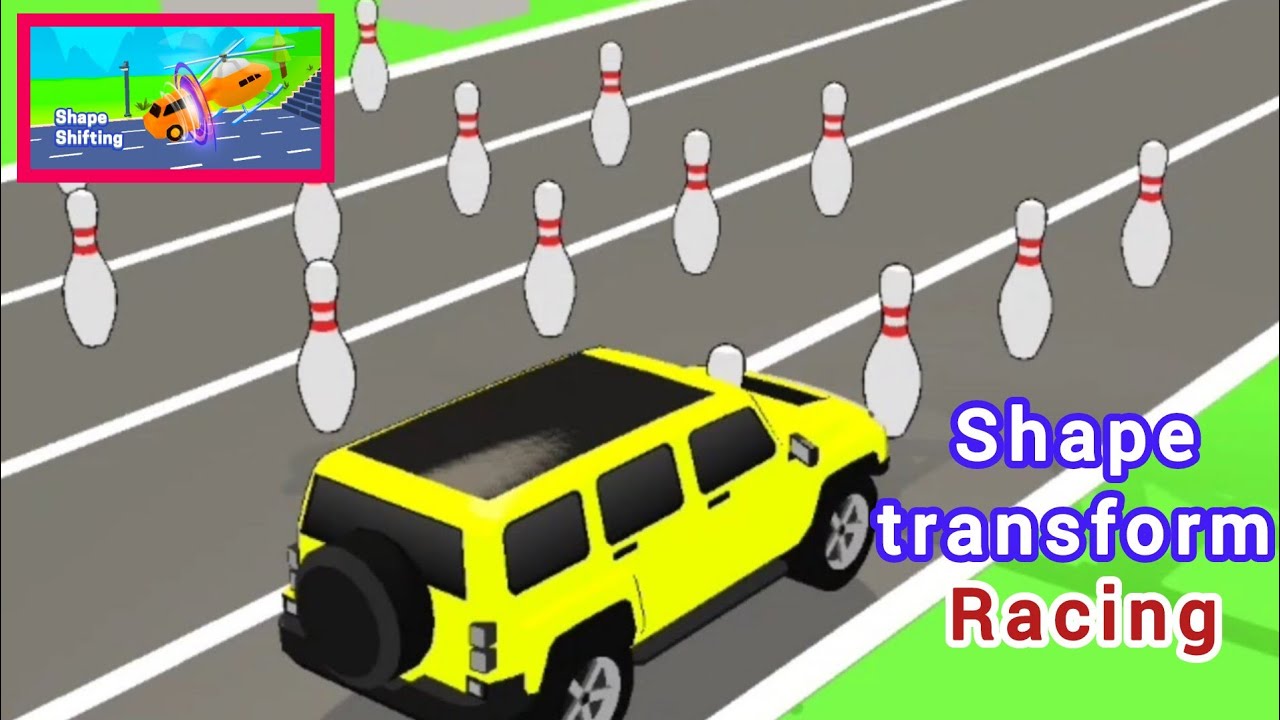 Shape shifting racing 3d game, shape transform.