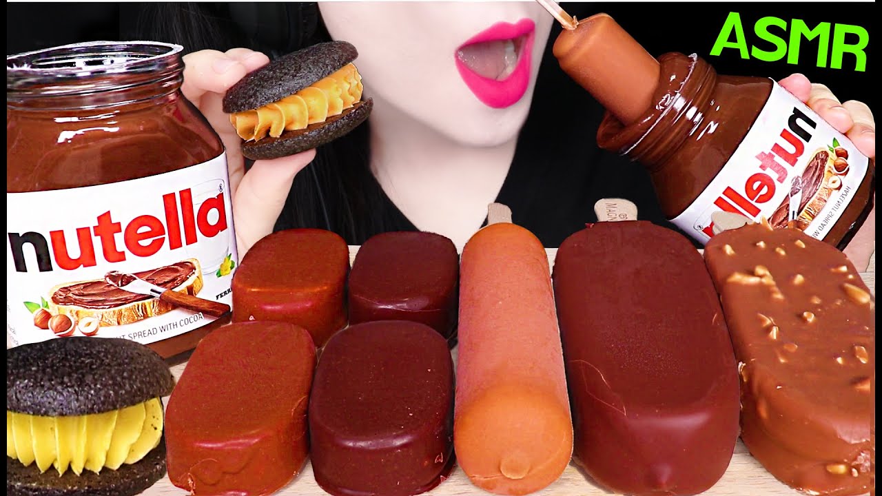 NUTELLA CHOCOLATE ICE CREAM MUKBANG 누텔라 초콜릿 아이스크림 먹방 JANE ASMR 제인