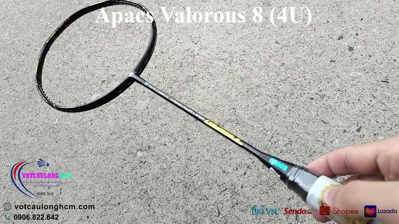 #apacs Vợt Cầu Lông Apacs Valorous 8 (4U) – Cân Bằng 285mm | Thân 6.8mm | Dễ Chơi | Max 35LBS