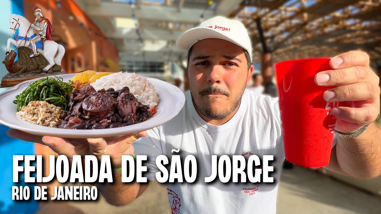 COMENDO MUITA FEIJOADA NA FESTA DE SÃO JORGE NO RJ | Festa de Quintino, Igreja, Bar do Zeca e mais