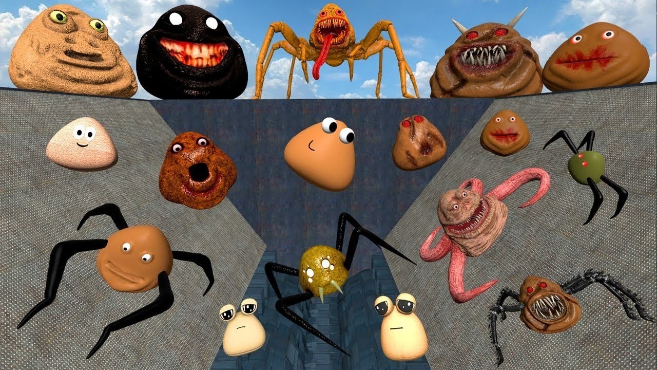 SPARTAN KICKING ALL NEW 3D POU BOU'S REVENGE in GIANT SHREDDER in Garry's Mod