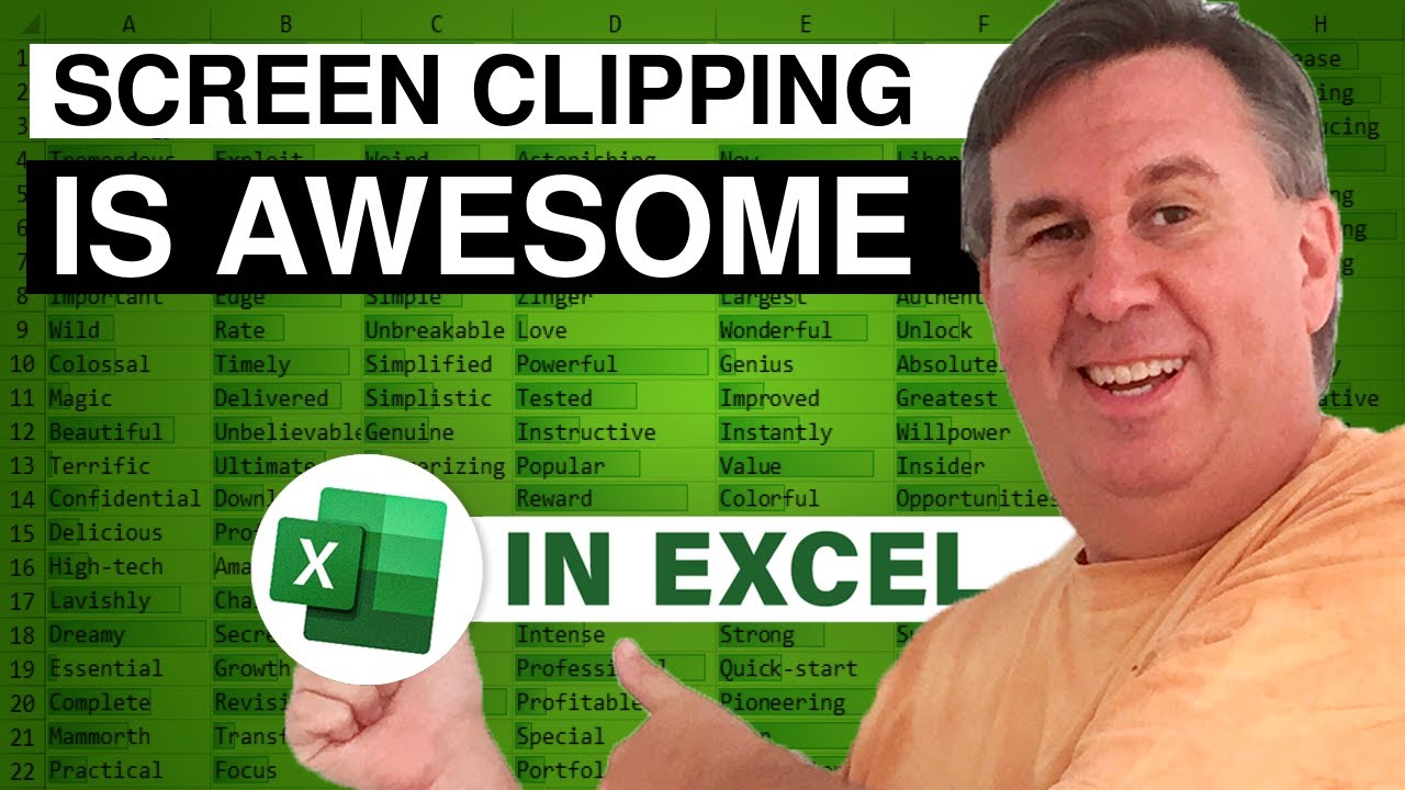 Excel - Inserting Screen Clipping in Excel - Episode 1211.412
