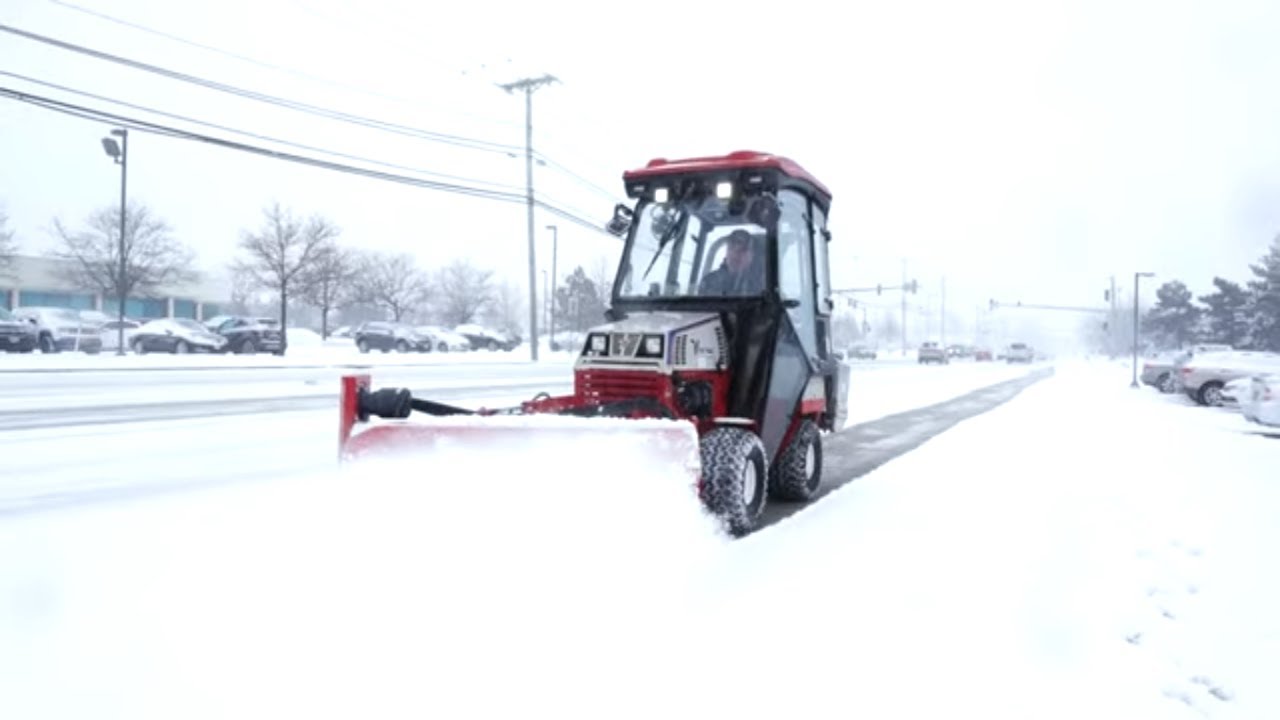 Narrow Sidewalk Snow Broom - Real World Work