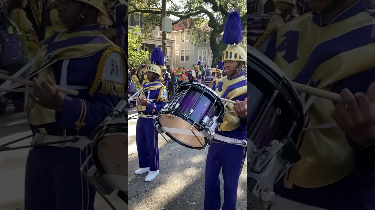 St. Augustine High School Marching Band- Marching 100. Mystic Krewe of Femme Fatale 2024 Parade!