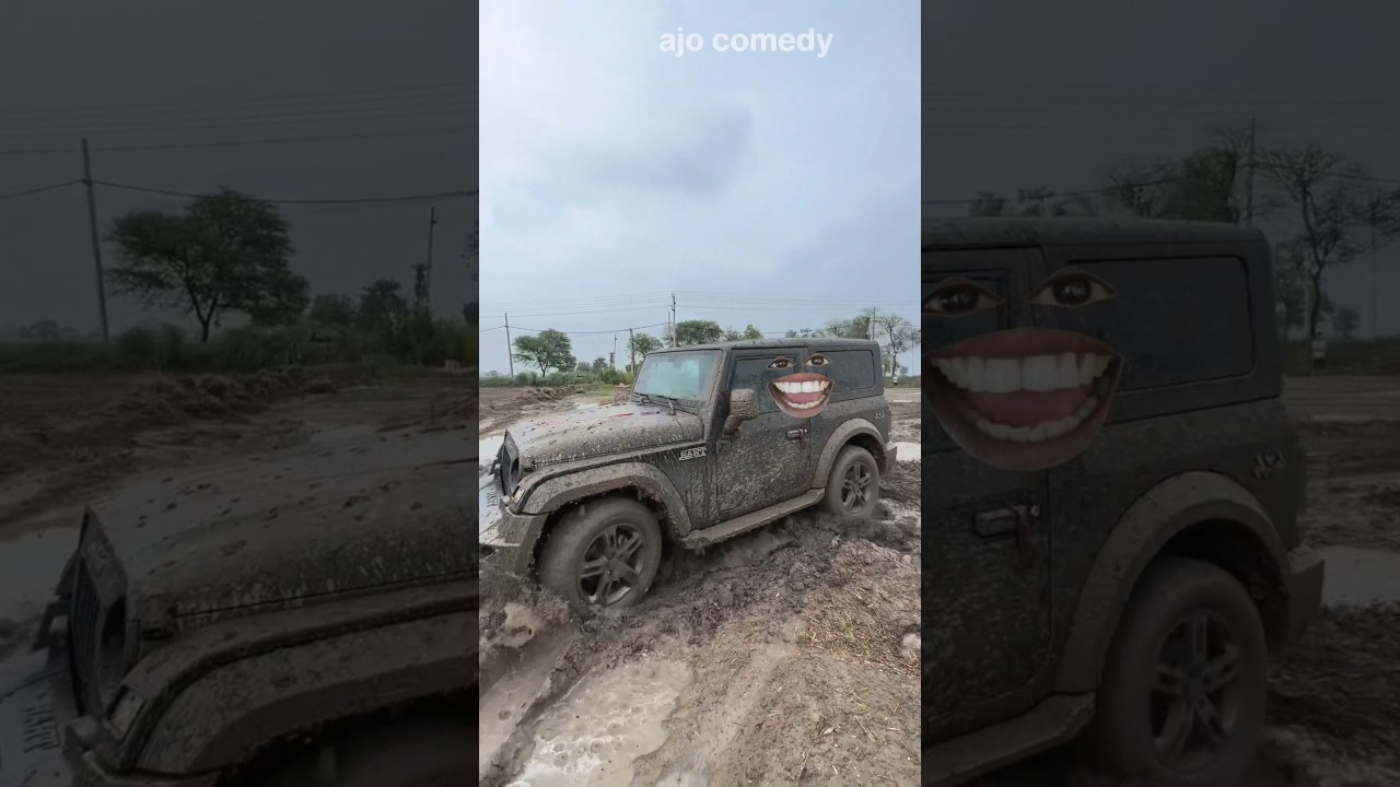 थार कीचड़ में खेल रहा है | funny Thar off roading | 