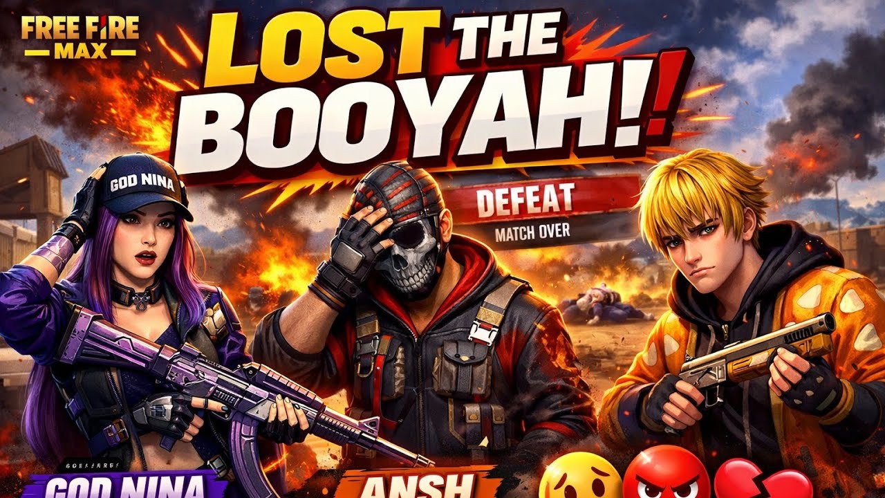Lost the booyah with the last squad ||OG gameplay with God Nina, Ansh and gt Zenitsu 