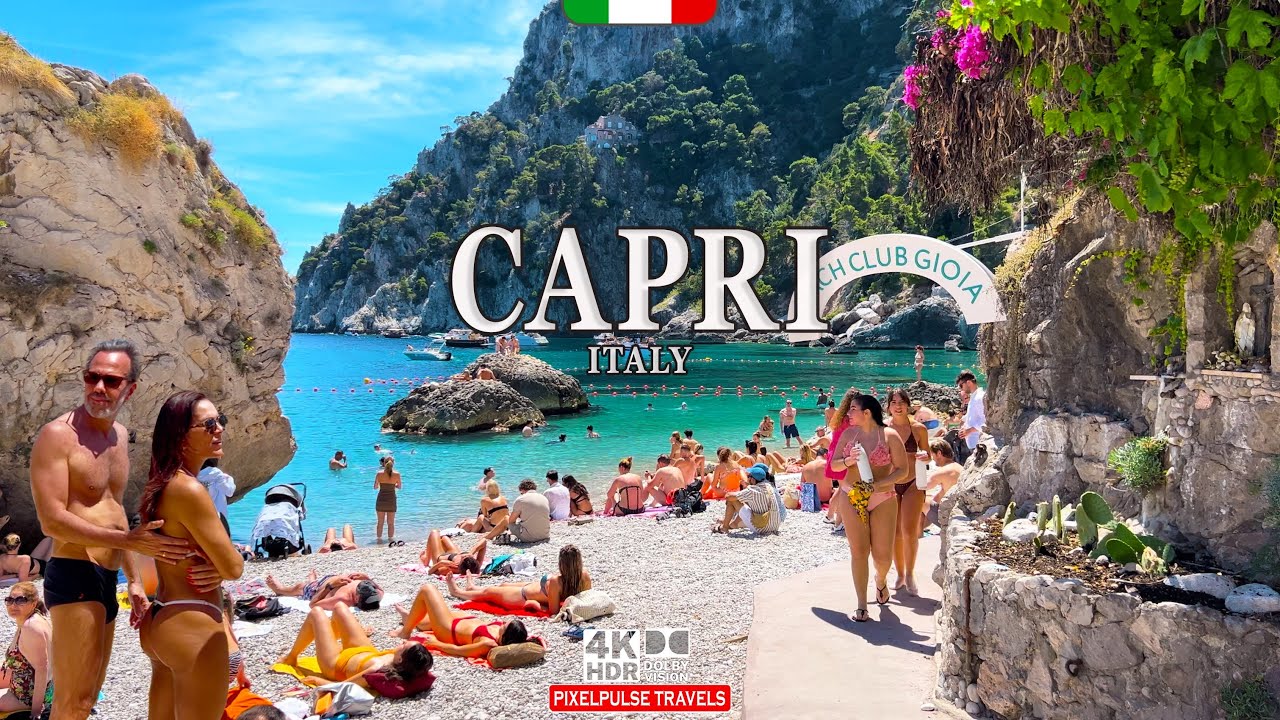 CAPRI ITALY 4K WALK 🇮🇹 Amalfi Coast Luxury Island | Marina Piccola Beach, Anacapri Views