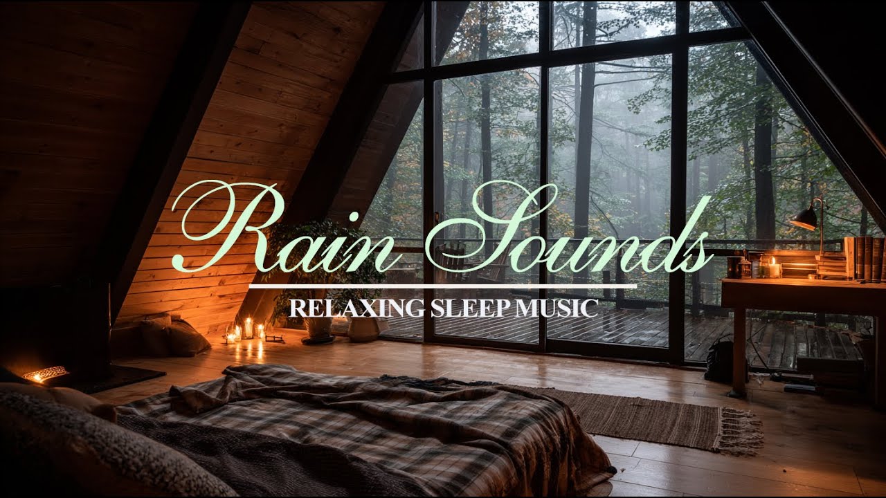 Cozy Bedroom with Forest View in Rain | Ultimate Sleep Ambience 🌧️🏡