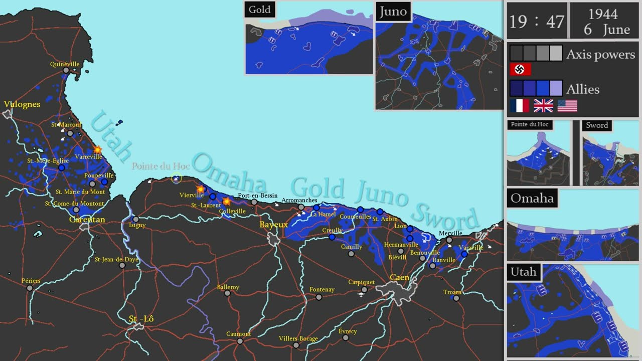 WWII - Normandy landings (D-Day), Every Minute / 諾曼第登陸，每分鐘(1944.6.6)