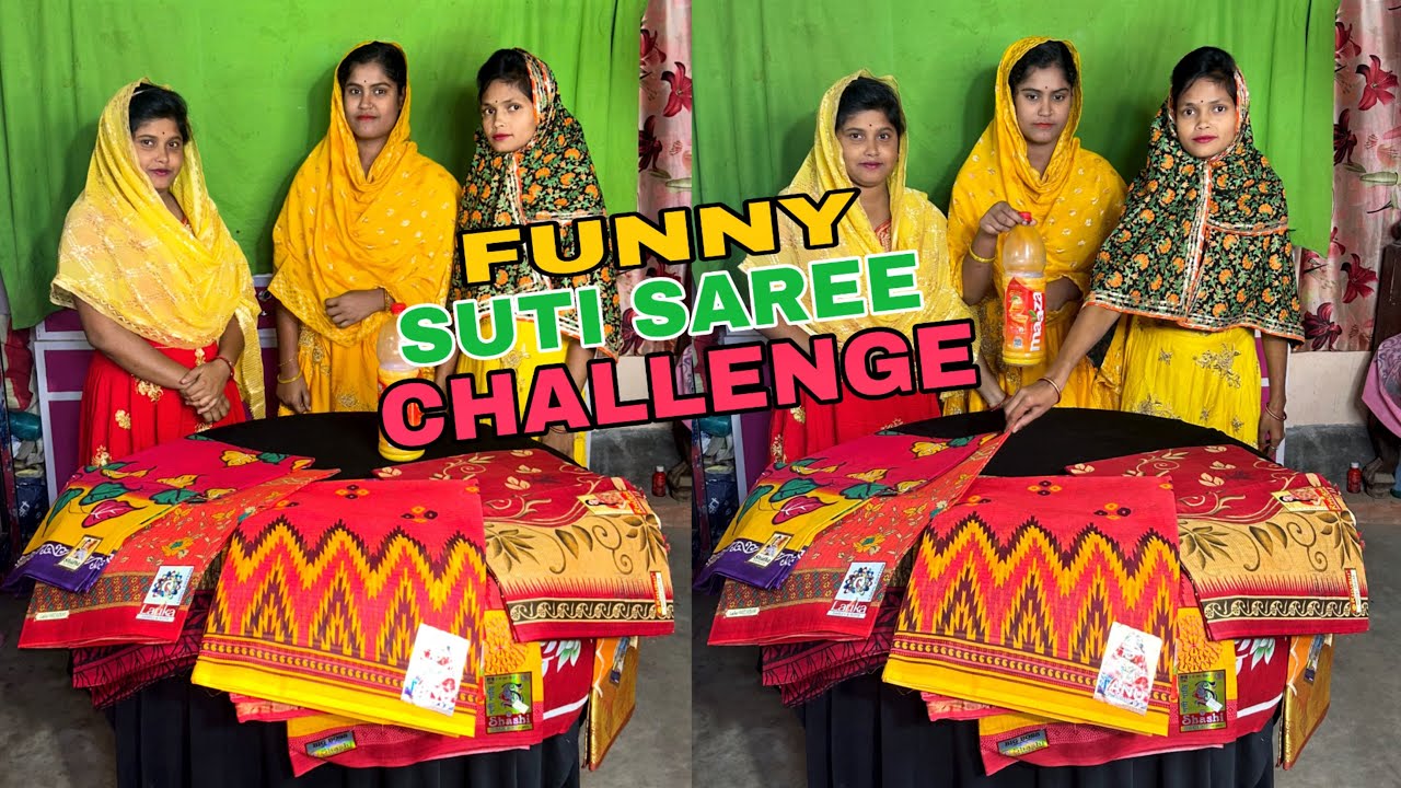 Funny Suti Saree Challenge With My Family 🔥🔥 #challenge #challengevideo #trending